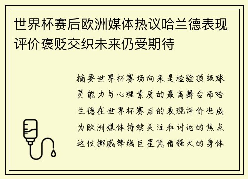 /uploads/images/20260806/shi-jie-bei-sai-hou-ou-zhou-mei-ti-re-yi-ha-lan-de-biao-xian-ping-jia-bao-bian-jiao-zhi-wei-lai-reng-shou-qi-dai.webp